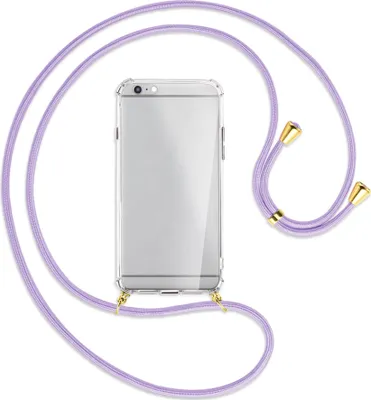Produktbild von Handykette Backcover-Schutzhülle mit Band (Metall goldfarben) für Apple iPhone 6 Plus - violett