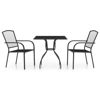 Image de vidaXL Ensemble de jardin 3 pièces anthracite acier
