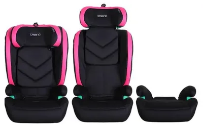 Produktbild von Cabino Dynamic Kindersitz i-Size Gruppe 2/3 Schwarz/Pink – mitwachsender Autositz 100–150 cm (15–36 kg), ISOFIX oder Gurt, abnehmbare Rückenlehne