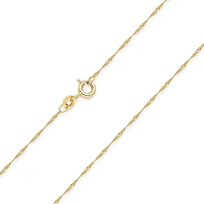 Produktbild von MATERIA Halskette 585 Gold Kette Frauen Mädchen Singapurkette 42 45 50cm diamantiert  Germany K87