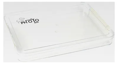 Produktbild von Foto Aufbewahrungsbox 34,5x23,5 cm Transparent – Große Box mit Deckel aus PP Kunststoff für Postkarten, Bilder und Erinnerungen – Staubdichte Aufbewahrungsbox für Zuhause und Büro
