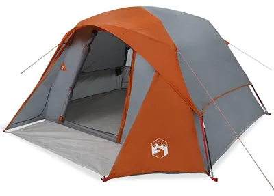 Immagine prodotto di vidaXL Tenda familiare per 6 persone Grigio e arancione Impermeabile