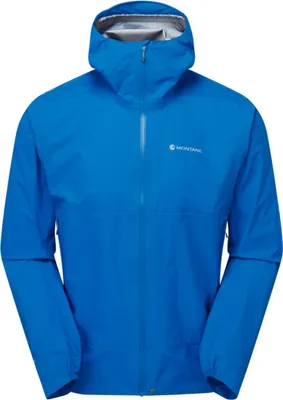 Hardshelljacke in Blau; MEN"S PHASE NANO JACKET von Montane; mit Kapuze und Reißverschluss.