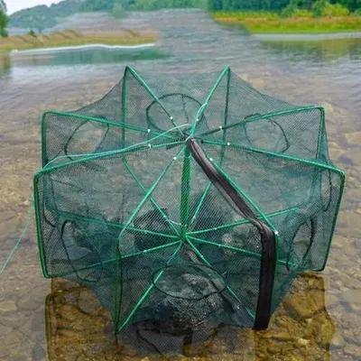 Produktbild von Köderfischreuse faltbar – Fischreuse Aalreuse Krebsreuse Garnelenfalle Fischernetz Angelreuse