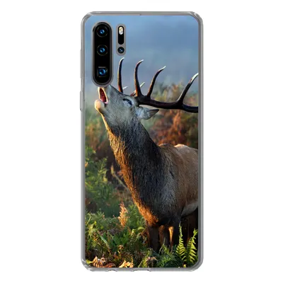 Produktbild von MuchoWow® Handyhülle Schutzhülle Hülle für Huawei P30 Pro Hirsche - Wald - Nebel Silikon Softcase Handy Hülle - Schutzdeckel