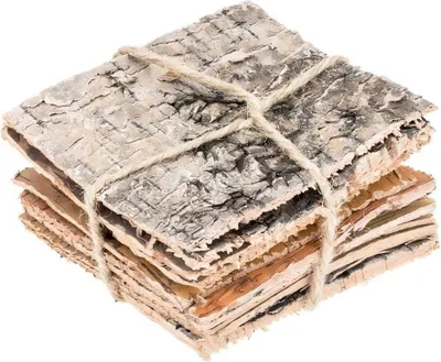 Produktbild von Birkenrinde zum Basteln und Dekorieren, Größe ca. 10×10cm, 8 Stück