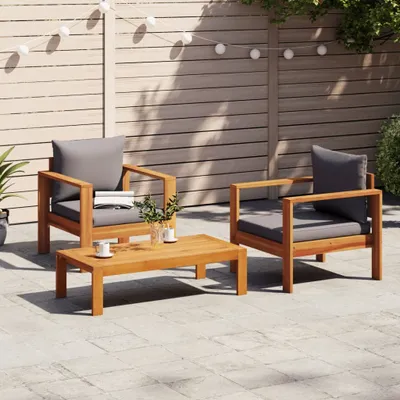 Immagine prodotto di Maison Exclusive - Set da giardino a 3 pezzi con cuscini, in legno massello di acacia