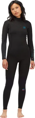Image de Billabong Synergy 3/2mm Combinaison Néoprène Manches Longues avec Zip Dos Pour Femme Noir 4 Noir 4
