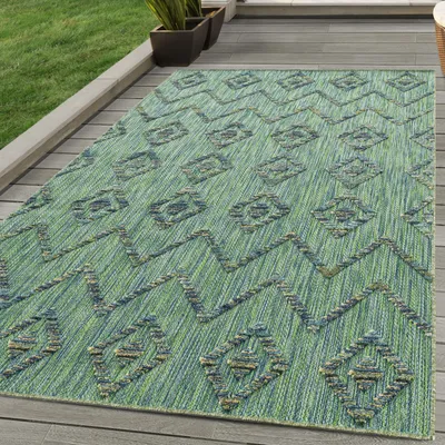 Obrázek produktu pro Outdoor Teppich die Küche Balkon Terrasse Garten Picknick Größe: 80 x 250 cm , Farbe : Grün-2