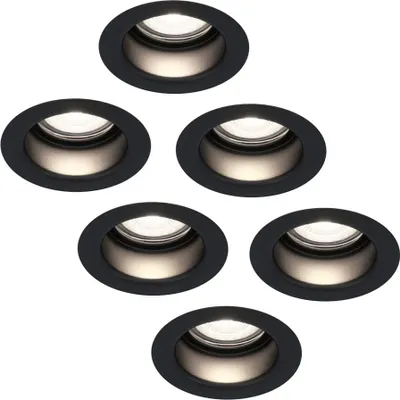 Image de HOFTRONIC - Spot LED encastrable Mari 4W 345lm GU10 6500K IP65 Noir 6 pièces