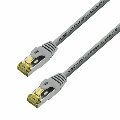 Image de AISENS - A146-0336 Câble réseau RJ45 Câble patch LSZH Cat.7 600 MHz s/FTP pimf awg26, gris, 3.0m
