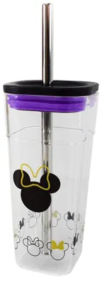 Produktbild von Disney Minnie Mouse Trinkbecher 540ml mit Edelstahl Strohhalm & Deckel