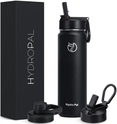 Edelstahl Thermosflasche 750 ml mit Strohhalm, 2 Deckel, auslaufsicher