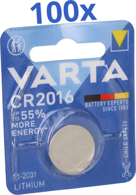 Produktbild von 100x VARTA CR2016 Lithium-Knopfzelle 3V 100 Stück 1er Blister