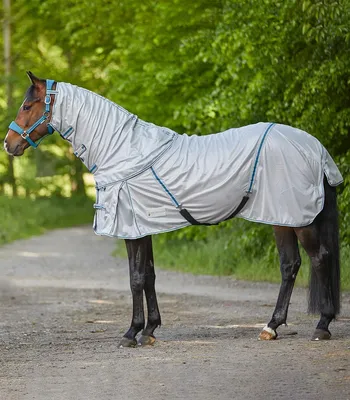 Produktbild von Waldhausen PROTECT Fliegendecke mit abnehmbarem Halsteil silbergrau, Größe:125 cm