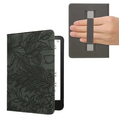 Produktbild von kwmobile Schutzhülle für Amazon Kindle Paperwhite (2024)/Colorsoft Hülle - eReader Flip Case mit Handschlaufe und Auto Sleep Funktion - Blumen im