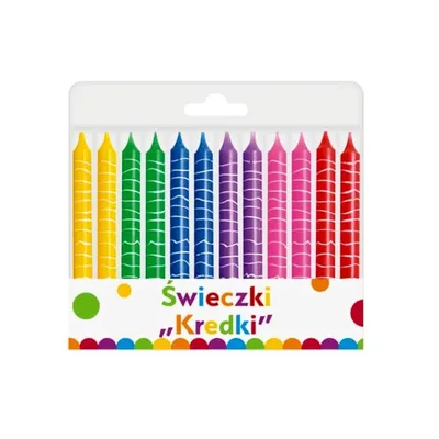 Zdjęcie produktu dla Kredki świecowe urodzinowe 12 sztuk
