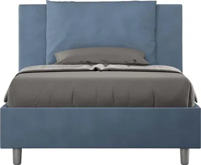 Produktbild von ITYHOME - Gepolstertes Bett ohne Lattenrost 120x200 mit Mikrofaserbezug Blau Antea
