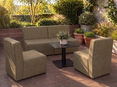 Produktbild von Garten Lounge Set GOLD – Outdoor Möbel Set mit Sofa, Sesseln, UV-beständig und wasserabweisend
