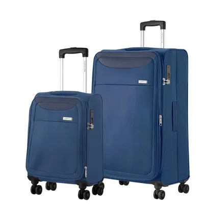 Image de Ensemble de valises CarryOn Air 2 pièces - Bagage à main souple 55 cm + Grande valise 77 cm - TSA - Expander - Bleu