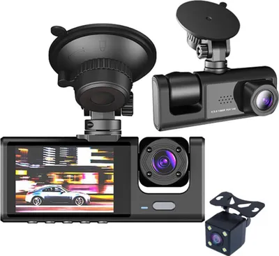 Produktbild von 3-Kamera 1080P Fahrrekorder Auto mit 170° Weitwinkelobjektiv Dashcam (Nachtsichtfunktion)