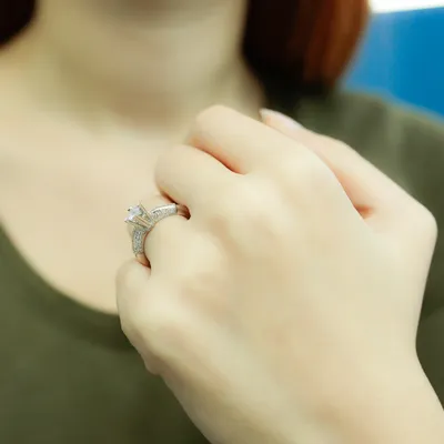 Produktbild von 0,46 Carat Diamant Solitär Ring Meisterstück 14 Karat Weißgold - 54 (17,20 mm)