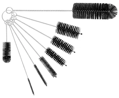 Produktbild von Flaschenbürste Flaschenreinigungsbürste Rohrbürste - 8 Stück - Nylon - Schwarz - 29 cm - Für Flaschen, Babyflaschen und Strohhalme