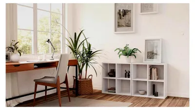 Produktbild von Würfelregal Weiß 2x2 – Regal mit 4 Fächern - Raumteiler 67,26 x 67,4 cm - Bücherregal für Wohnzimmer und Büro