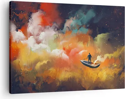 Produktbild von Bild auf Leinwand - Leinwandbild - Abstraktion Boot - 70x50cm - Wand Bild - Wanddeko - Wandbilder - Leinwanddruck - Bilder - Kunstdruck - Wanddekoration - Leinwand bilder - Wandkunst - AA70x50-3803