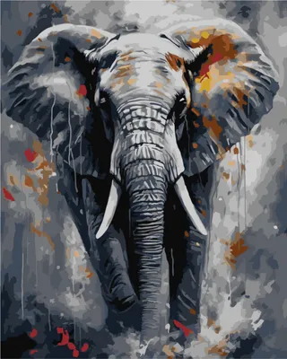 Produktbild von Malen nach Zahlen – Majestätischer Elefant 40 x 50 cm – Qbee