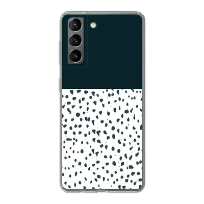 Produktbild von MuchoWow® Handyhülle Schutzhülle Hülle für Samsung Galaxy S21 Polka dots - Schwarz - Weiß Silikon Softcase Handy Hülle - Softcase