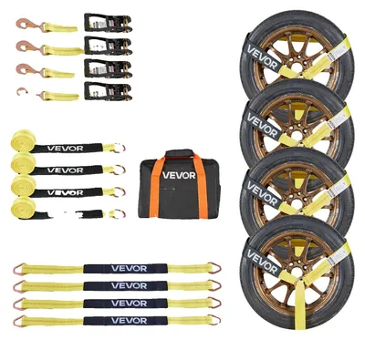 Obrázek produktu pro VEVOR napínací pás pro upevnění kola (50,8 x 3657,6 mm) s pružinovým hákem a pevností v tahu 4540 kg a nosností 1512 kg, napínací systém pro motocykly, pás pro upevnění kola, pás pro pneumatiky, pro přívěsy SUV