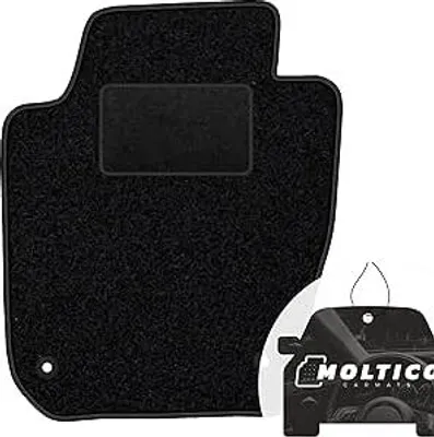 Image de moto-MOLTICO tapis de sol conducteur voiture velours côté conducteur tapis de voiture noir tapis conducteur 1 pièce adapté à la Seat Mii Electric 2019-2021