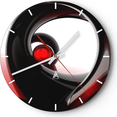 Produktbild von Wanduhr - Rund - Glasuhr - Abstraktion Komposition Glaskugeln - 30x30cm - Schleichendes Uhrwerk - Lautlos - zum Aufhängen bereit - Dekoration Modern - Wanddekoration aus Glas - C3AR30x30-0315