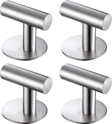 Immagine prodotto di Ganci per bagno, set di 4 appendini, argento, autoadesivi
