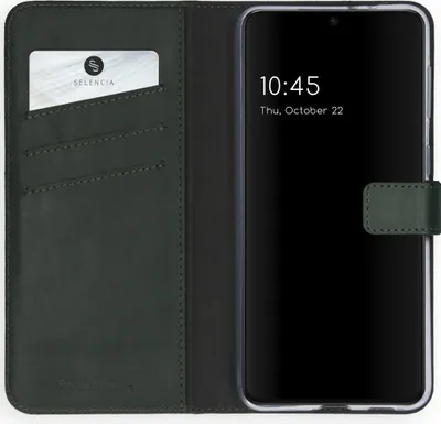 Produktbild von Selencia Echtleder Klapphülle Samsung Galaxy S21 - Grün