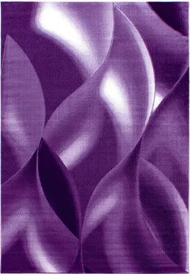 Produktbild von Kurzflor Teppich Wohnzimmer Lila 160x230 Rechteck Abstraktes Wellen-Design