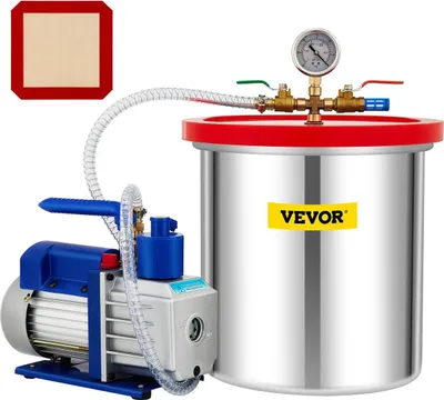 Obrázek produktu pro Vakuová komora s čerpadlem Sada vakuové komory 5 galonů 5 CFM 1/3 HP jednostupňová