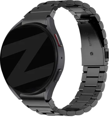 Produktbild von Bandz Stahlarmband 'Classic' Galaxy Watch 7 (40&44mm) / Galaxy Watch 6 (Classic) / 5 (Pro) / Watch 4 (Classic) / Watch FE – inklusive Uhrenverkürzer – schwarzes Metallarmband
