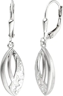 Produktbild von Ohrhänger aus 925 Silber matt & teilgehämmert Boutons Ohrringe Ohrschmuck