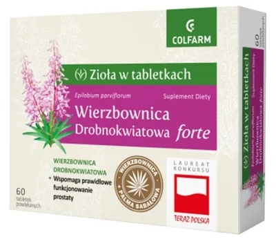 A product box for dietary supplements, featuring an illustration of a plant and text describing the product.