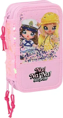 Produktbild von Na! Na! Na! Surprise - Glitzer-Federmappe Mäppchen, 36 Teile, 3-fach