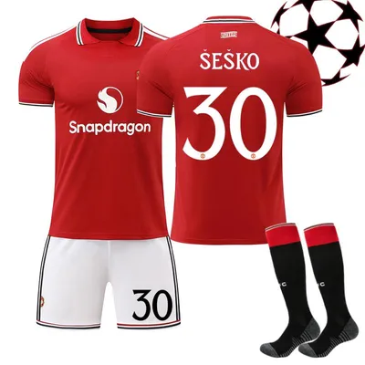 Immagine prodotto di #30 SESKO Maglia da calcio Red Devils per la partita in casa, 26-27 (Champions League) per bambini e adulti TAGLIA:24