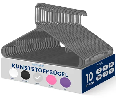 Produktbild von SereneLife Platzstparende Kleiderbügel Kunststoff 10 Stück, Gardarobenbügel ruts
