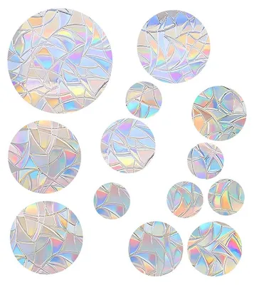 Produktbild von 52 Stück Anti-Kollision Fensterbilder Prisma, Regenbogen Fensterfolie Rund, Statische Aufkleber Vogelschutz für Glas