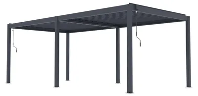 Image de Pergola bioclimatique G21 Austin Premium 6 x 3 m, en aluminium anthracite