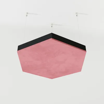 Obrázek produktu pro Sada čtyř akustických panelů pro strop, potažených sametovou látkou "HEXAGON-Cinematic", včetně montážní sady | Akustické řešení | Tlumení hluku [HEXAGON | Růžová]