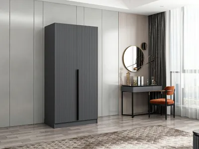 Image de Skye Decor, Kale Plus Membrane Anthracite - 210, armoire, anthracite, 100 % PANNEAUX DE PARTICULES DE BOIS MÉLAMINÉS, 90 x 52 x 210 cm
