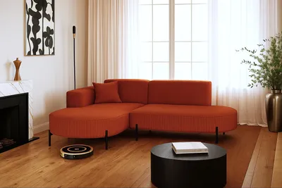 Produktbild von Kaiser Möbel Ecksofa, Sofa L-Form Designer Modena Rein stoff Poso Kupfer Links