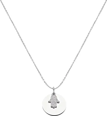 Produktbild von Dkeniz Anhänger mit Kette 925/- Sterling Silber 42+3cm weiß Zirkonia weiß 145240236